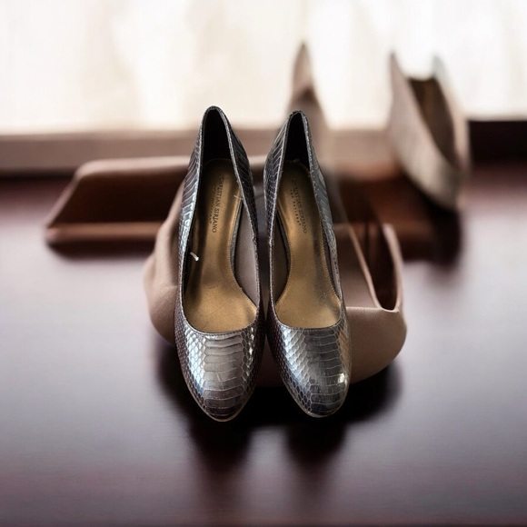 Christian Siriano Snakeskin Brown Heels - Picture 3 of 3